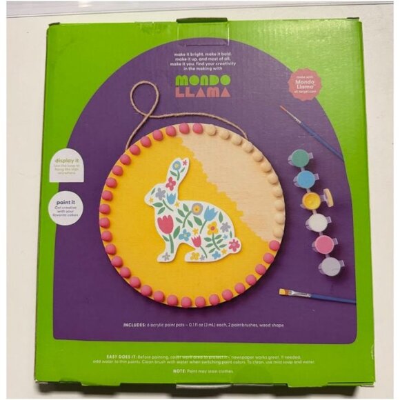 Mondo Llama Paint Your Own Wood Rabbit Bubbles Kit Hand Made - Picture 4 of 5